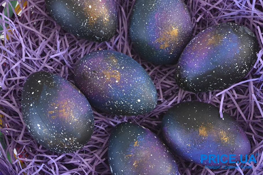 Яйца на Пасху: креативный декор. Космический декор